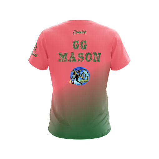 Gazmine "GG" Mason Blush Pink Forest Green CoolWick Bowling Jersey - Image 2