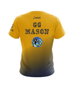 Alternative view of Gazmine "GG" Mason Mustard Yellow Navy Blue CoolWick Bowling Jersey