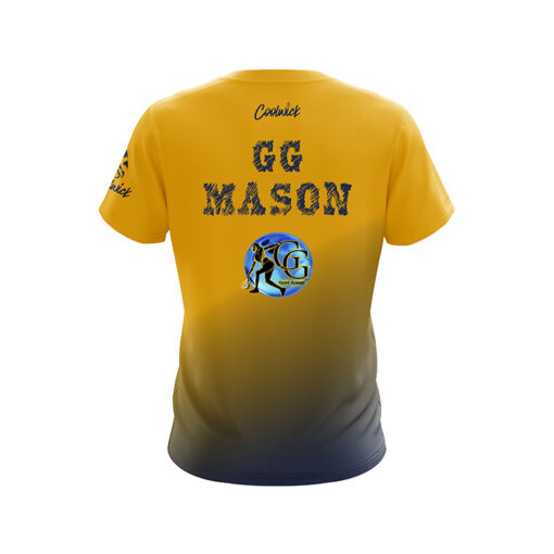 Gazmine "GG" Mason Mustard Yellow Navy Blue CoolWick Bowling Jersey - Image 2