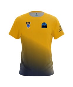 Gazmine "GG" Mason Mustard Yellow Navy Blue CoolWick Bowling Jersey