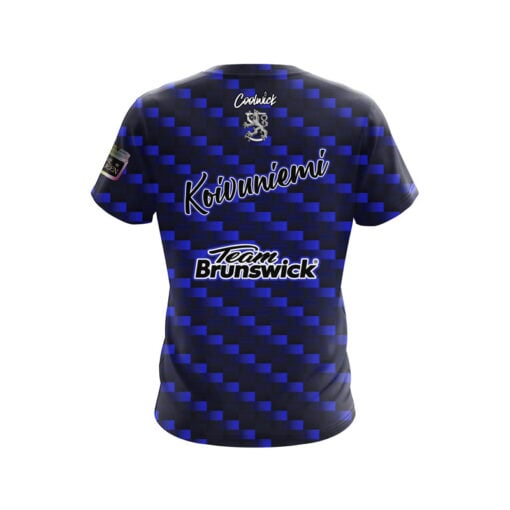 Brunswick Mika Koivuniemi Carbon Blue CoolWick Bowling Jersey - Image 2