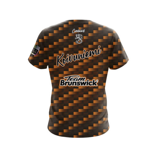 Brunswick Mika Koivuniemi Carbon Orange CoolWick Bowling Jersey - Image 2