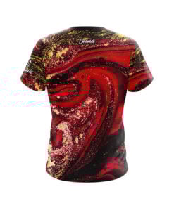 Alternative view of Red Liquid Marble CoolWick Bowling Jersey