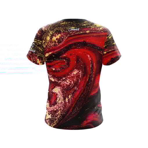 Red Liquid Marble CoolWick Bowling Jersey - Image 2