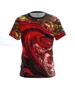 Red Liquid Marble CoolWick Bowling Jersey