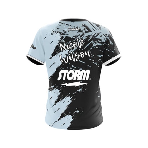 Storm Nicole Wilson Light Blue Black CoolWick Bowling Jersey - Image 2