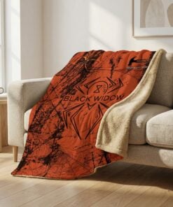 Hammer Black Widow 3.0 Grunge Sherpa Lined Throw Blanket