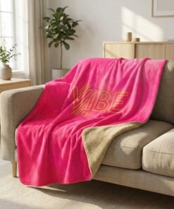 Hammer Bubblegum VIBE Sherpa Lined Throw Blanket