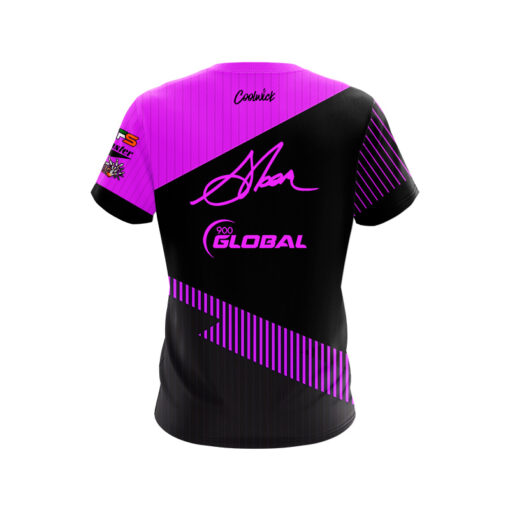900 Global Chris Sloan Black Pink Velocity CoolWick Bowling Jersey - Image 2