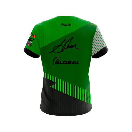 900 Global Chris Sloan Green on Green Velocity CoolWick Bowling Jersey - Image 2
