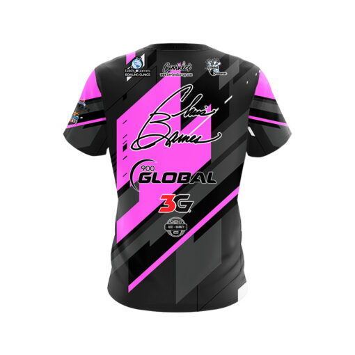 900 Global Chris Barnes Black Pink Mid Lane CoolWick Bowling Jersey - Image 2