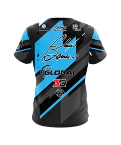 Alternative view of 900 Global Chris Barnes Black Teal Mid Lane CoolWick Bowling Jersey