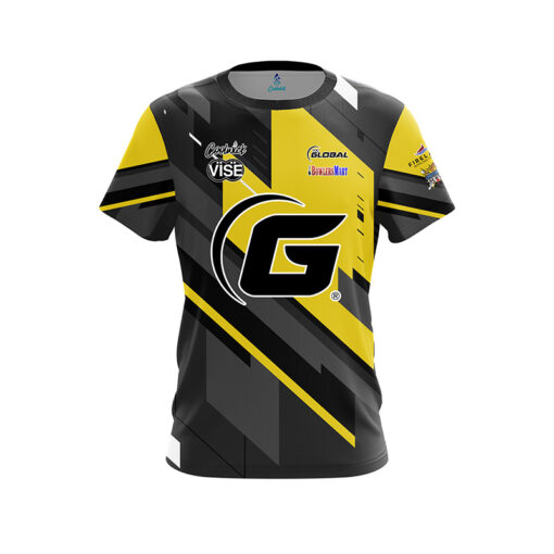 900 Global Chris Barnes Black Yellow Mid Lane CoolWick Bowling Jersey