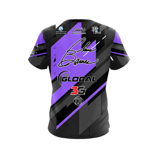 900 Global Chris Barnes Black Purple Mid Lane CoolWick Bowling Jersey - Image 2