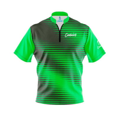 CoolWick Elite Arena Green Sash Zip Jersey - CoolWick Bowling Apparel