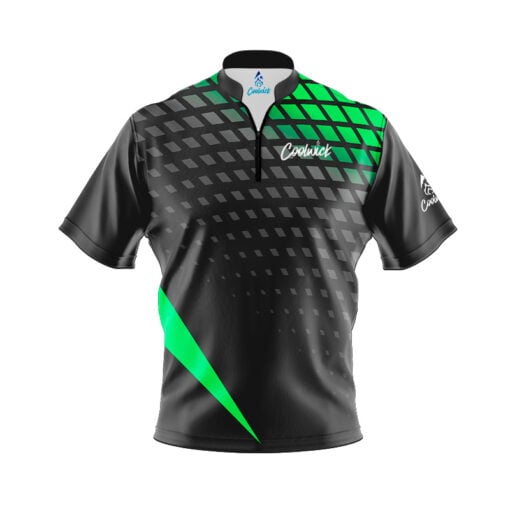 CoolWick Elite Verified Green Sash Zip Jersey