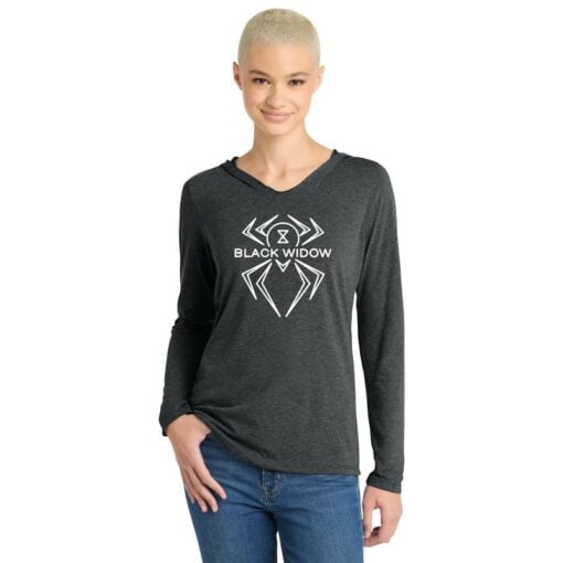Hammer Black Widow Women's Tri Blend Bowling Tee Hoodie - Image 5