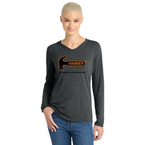 Hammer Women's Tri Blend Bowling Tee Hoodie - Image 5