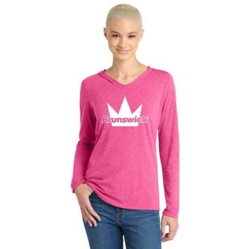 Brunswick Women's Tri Blend Bowling Tee Hoodie - Image 4