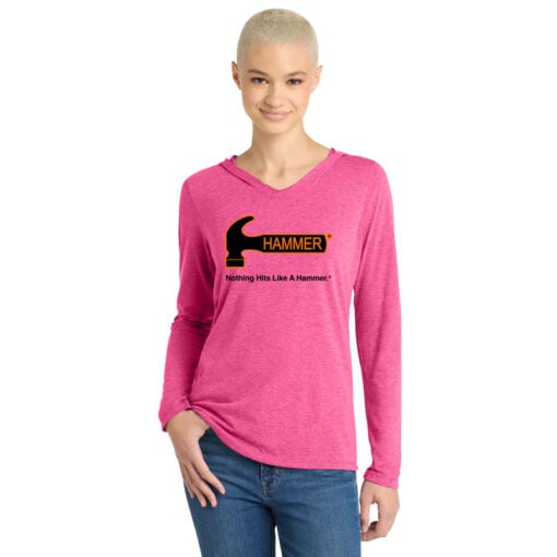Hammer Women's Tri Blend Bowling Tee Hoodie - Image 3
