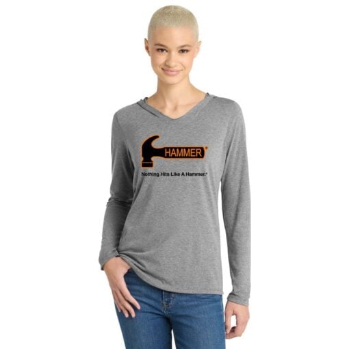 Hammer Women's Tri Blend Bowling Tee Hoodie - Image 2