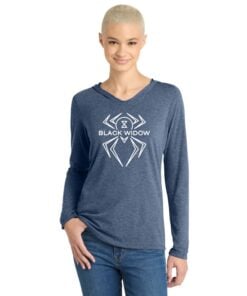 Alternative view of Hammer Black Widow Women's Tri Blend Bowling Tee Hoodie