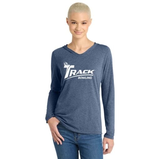 Track Women's Tri Blend Bowling Tee Hoodie - Image 2