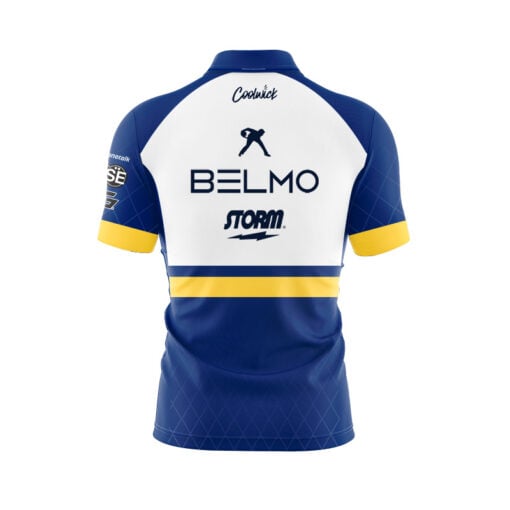 Storm Belmo Tour Blue Yellow Fast Track CoolWick Bowling Jersey - Image 2