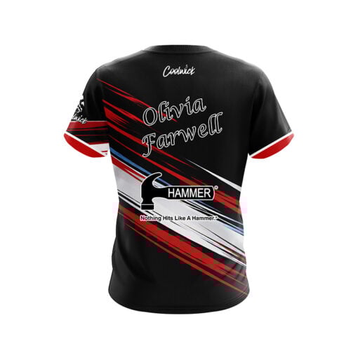 Hammer Olivia Farwell Black Red White Sport CoolWick Bowling Jersey - Image 2