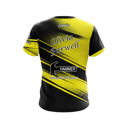 Hammer Olivia Farwell Black Yellow Sport CoolWick Bowling Jersey - Image 2
