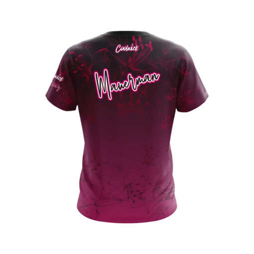 Jennifer Mauerman Flower Love Pink Black Gradient CoolWick Bowling Jersey - Image 2
