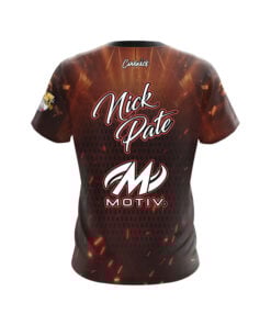 Alternative view of Motiv Nick Pate Burnt Red Honeycomb Sparks CoolWick Bowling Jersey