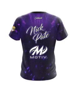 Alternative view of Motiv Nick Pate Purple Honeycomb Sparks CoolWick Bowling Jersey