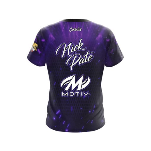 Motiv Nick Pate Purple Honeycomb Sparks CoolWick Bowling Jersey - Image 2
