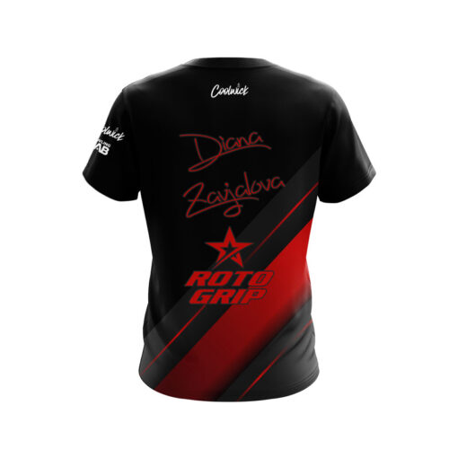 Roto Grip Diana Zavjalova Red Sport Lines CoolWick Bowling Jersey - Image 2