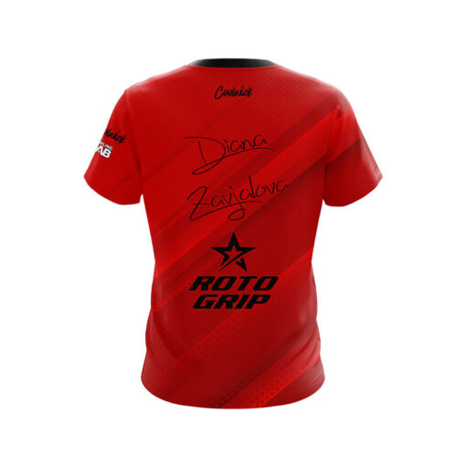 Roto Grip Diana Zavjalova Red Stripes CoolWick Bowling Jersey - Image 2