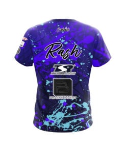 Alternative view of BowlersMart Sean Rash Purple Blue Paint Splatter CoolWick Bowling Jersey