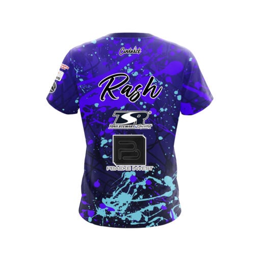 BowlersMart Sean Rash Purple Blue Paint Splatter CoolWick Bowling Jersey - Image 2