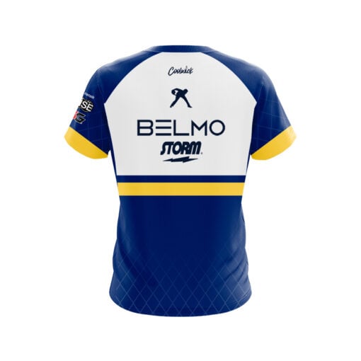 Storm Belmo Tour Blue Yellow CoolWick Bowling Jersey - Image 2