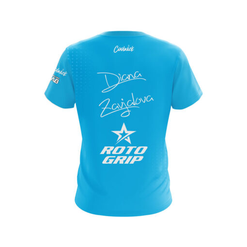 Roto Grip Diana Zavjalova Teal Halftone CoolWick Bowling Jersey - Image 2
