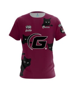 900 Global Thomas Larsen Burgundy Jungle Cats CoolWick Bowling Jersey