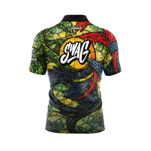 SWAG Dragon Stained Glass Fast Track CoolWick Bowling Jersey - Image 2