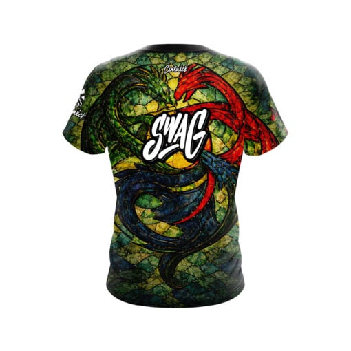 SWAG Dragon Stained Glass CoolWick Bowling Jersey - Image 2