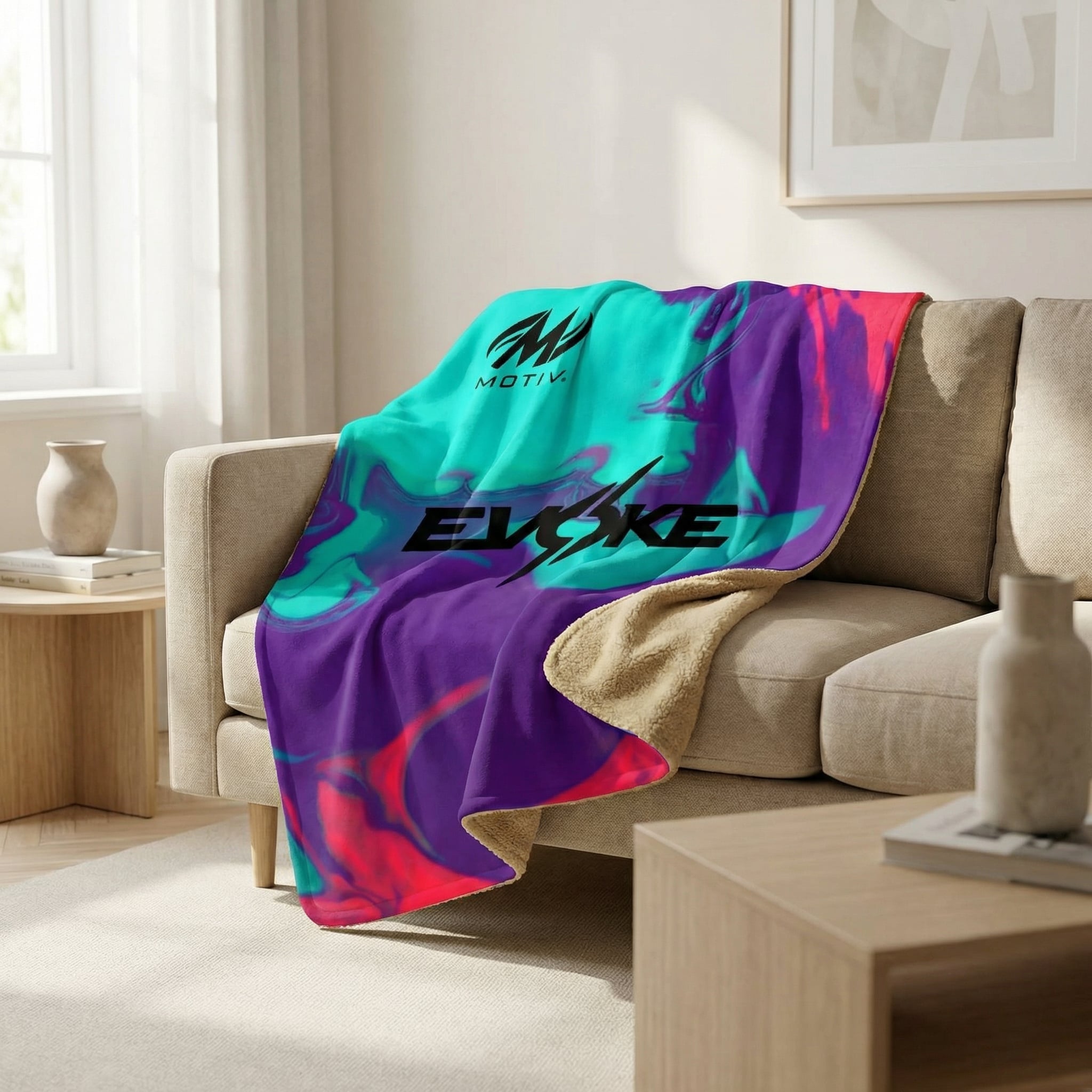 Motiv Evoke Mayhem Sherpa Lined Throw Blanket