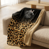 Kristina Cox Leopard Fade Sherpa Lined Throw Blanket