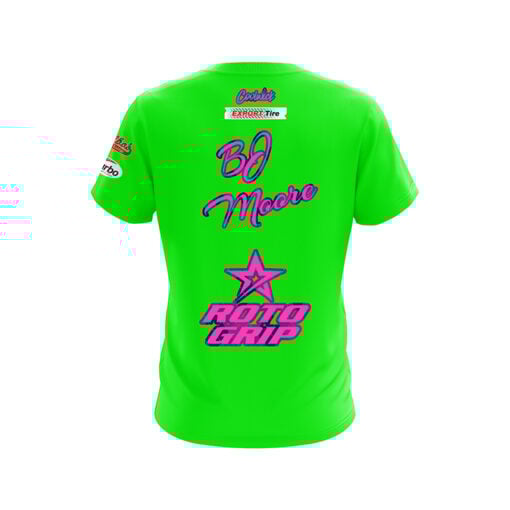 Roto Grip BJ Moore Lime Magenta CoolWick Bowling Jersey - Image 2