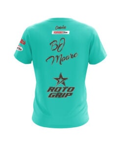 Alternative view of Roto Grip BJ Moore Turquoise Taupe CoolWick Bowling Jersey