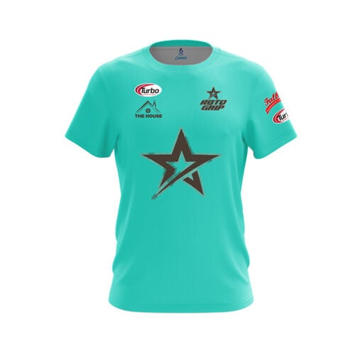 Roto Grip BJ Moore Turquoise Taupe CoolWick Bowling Jersey