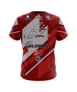 Alternative view of 900 Global Chris Barnes Red White Mid Lane CoolWick Bowling Jersey