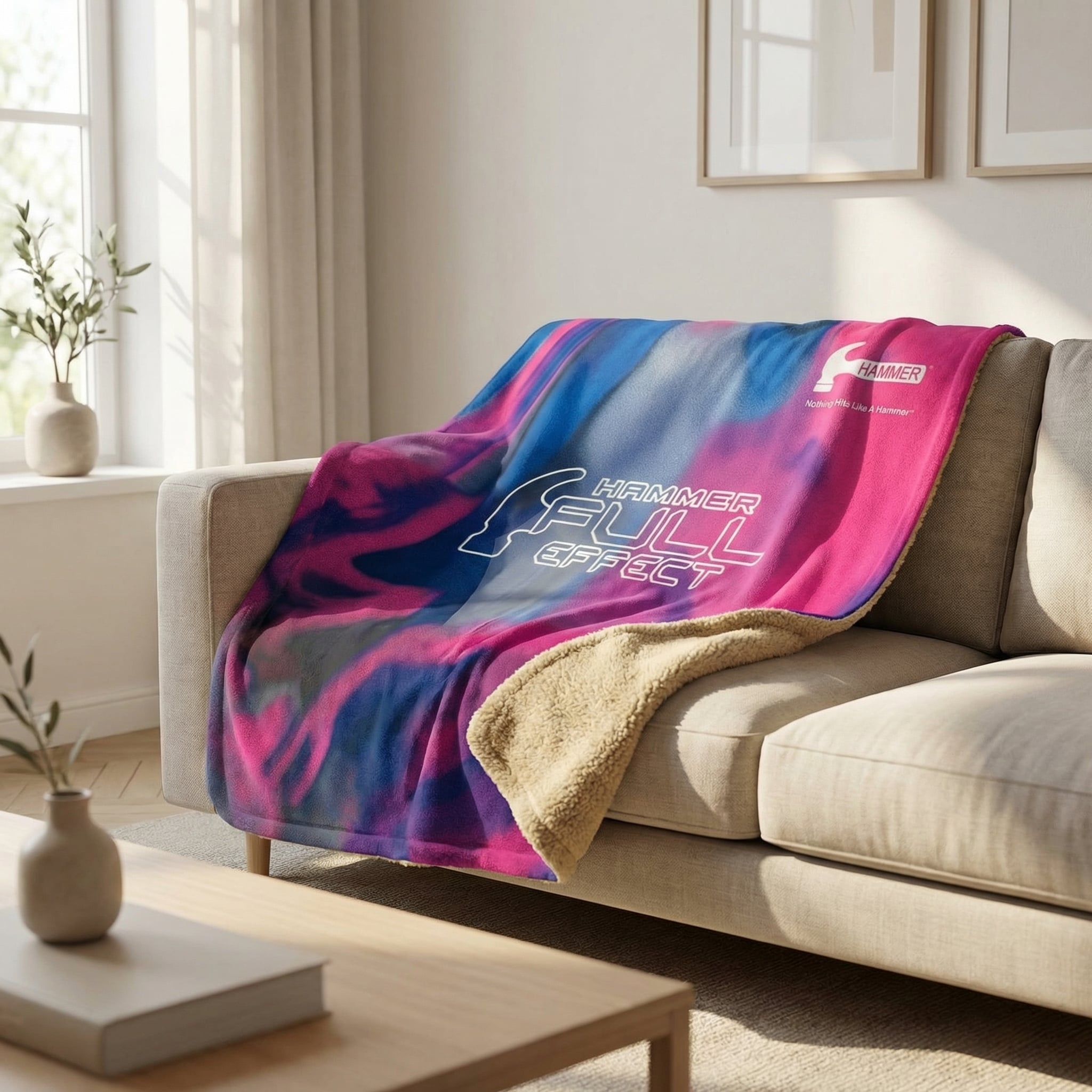 Hammer Full Effect Sherpa Lined Throw Blanket